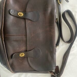 Coach Dark Brown Leather Messenger Bag